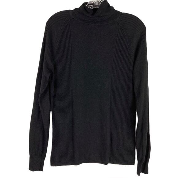 NWOT LINEA WEEKEND Sweater Women XL Black Turtleneck Acrylic Blend - Picture 1 of 4